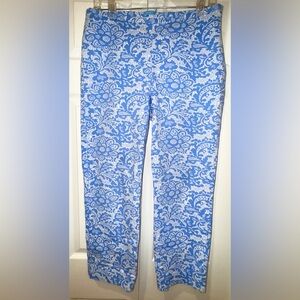 J. McLaughlin Dock capri bi stretch print, elegant pants.  Size 8. EUC